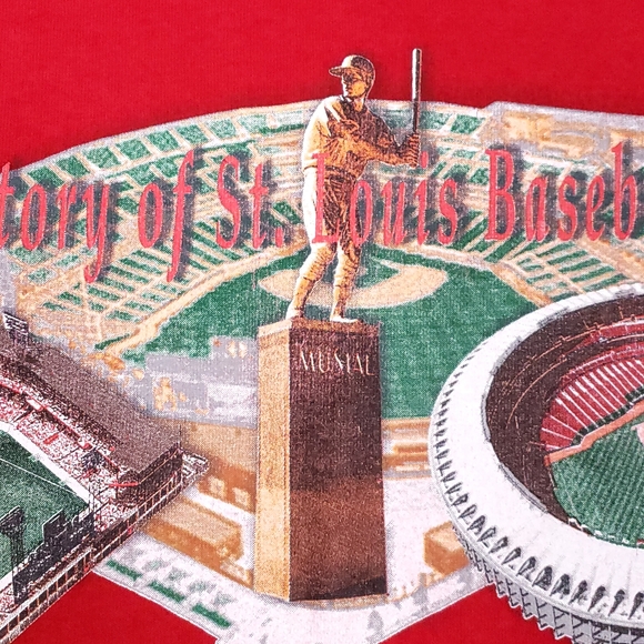 2005 History of St Louis Cardinals Baseball Y2K Stanley Frank Musial T-shirt - Picture 4 of 8